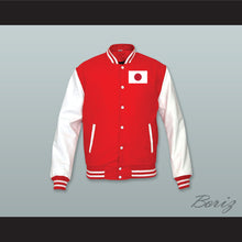 Load image into Gallery viewer, Japan Red Wool and White Lab Leather Varsity Letterman Jacket