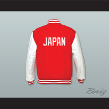 Load image into Gallery viewer, Japan Red Wool and White Lab Leather Varsity Letterman Jacket