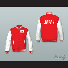 Load image into Gallery viewer, Japan Red Wool and White Lab Leather Varsity Letterman Jacket