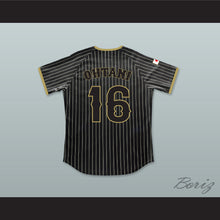 Load image into Gallery viewer, Shohei Ohtani 16 Japan Samurai Black Pinstriped Baseball Jersey 2