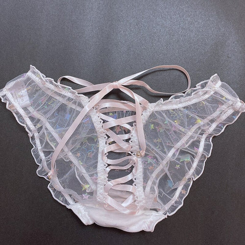 Japanese Sexy Panties Underwear Women Cute Lingerie Kawaii Heart Lace Panty Loli Girl White Thong Briefs Low Rise Underpants New