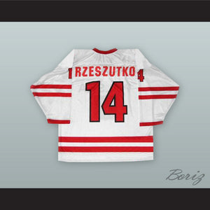 Jaroslaw Rzeszutko 14 Poland National Team White Hockey Jersey