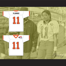 Load image into Gallery viewer, Jasmine Plummer 11 Minden Browns High School White Football Jersey The Longshots