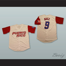 Load image into Gallery viewer, Javier Baez 9 Puerto Rico Light Tan Baseball Jersey
