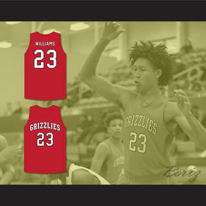 Jaylin Williams 23 Northside High School Grizzlies Red Basketball Jersey 2
