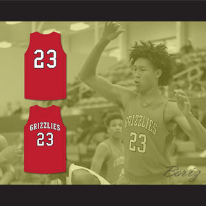 Jaylin Williams 23 Northside High School Grizzlies Red Basketball Jersey 1