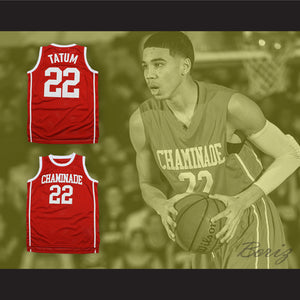 Jayson Tatum 22 Chaminade College Preparatory School Red Basketball Jersey