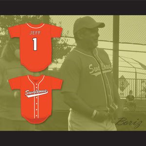 Jeff Tremaine 1 Swallows Play Ball Orange Baseball Jersey