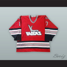 Load image into Gallery viewer, Jeff Madill 17 Kansas City Blades Red Hockey Jersey