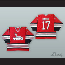 Load image into Gallery viewer, Jeff Madill 17 Kansas City Blades Red Hockey Jersey