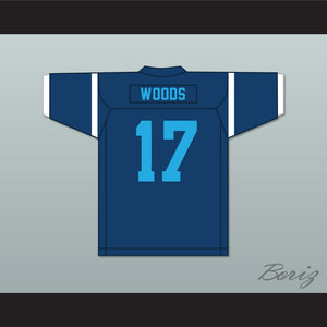 Jelani Woods 17 Cedar Grove High School Saints Navy Blue Football Jersey 2