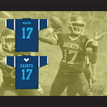 Load image into Gallery viewer, Jelani Woods 17 Cedar Grove High School Saints Navy Blue Football Jersey 2