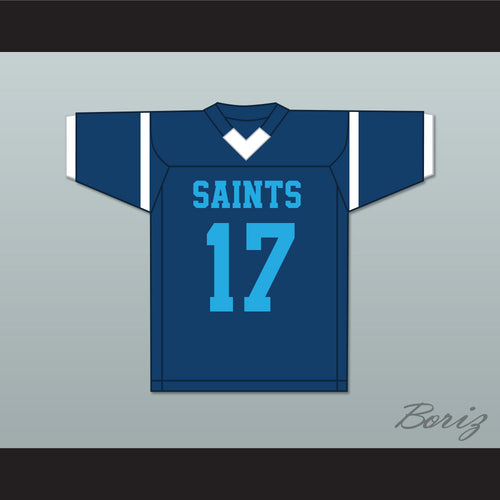 Jelani Woods 17 Cedar Grove High School Saints Navy Blue Football Jersey 1