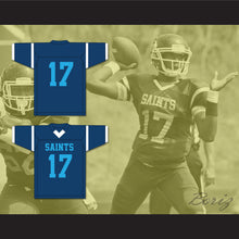 Load image into Gallery viewer, Jelani Woods 17 Cedar Grove High School Saints Navy Blue Football Jersey 1