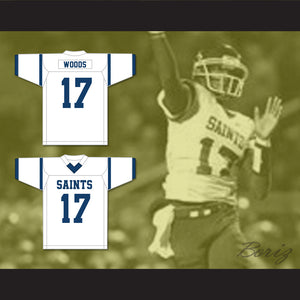 Jelani Woods 17 Cedar Grove High School Saints White Football Jersey 2