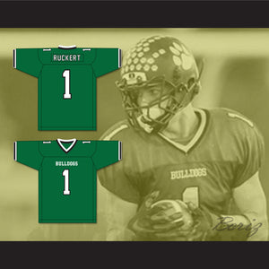 Jeremy Ruckert 1 Lindenhurst Senior High School Bulldogs Green Football Jersey 2