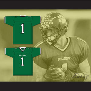 Jeremy Ruckert 1 Lindenhurst Senior High School Bulldogs Green Football Jersey 1