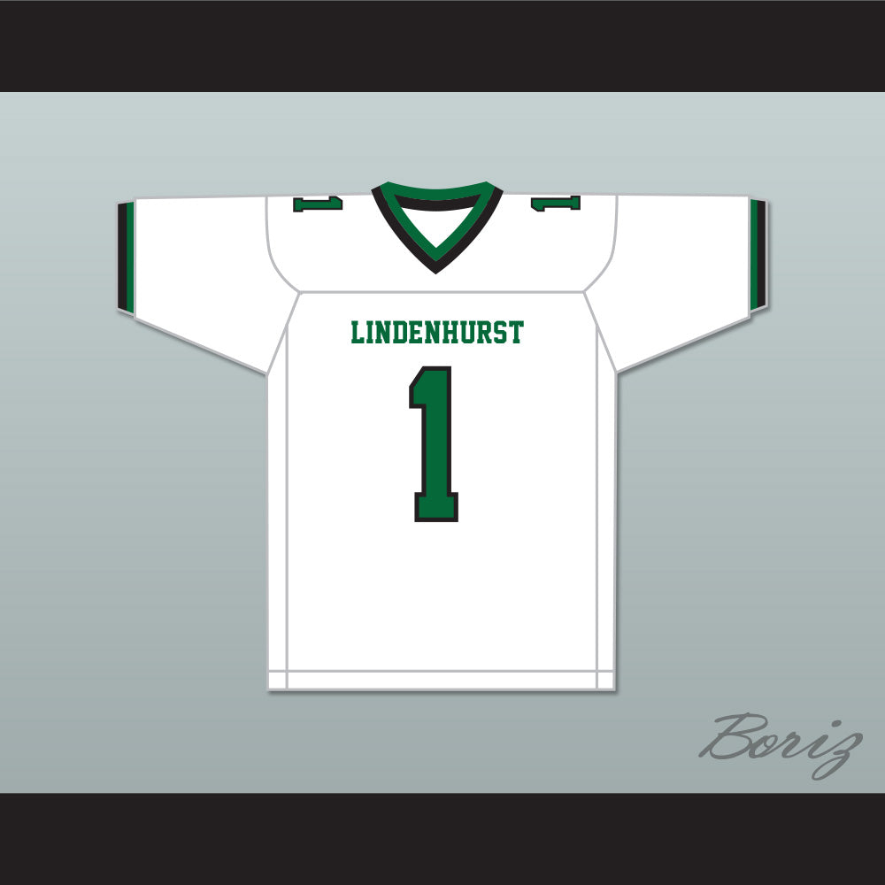 Jeremy Ruckert 1 Lindenhurst Senior High School Bulldogs White Football Jersey 2