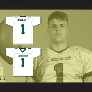 Jeremy Ruckert 1 Lindenhurst Senior High School Bulldogs White Football Jersey 2
