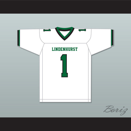 Jeremy Ruckert 1 Lindenhurst Senior High School Bulldogs White Football Jersey 1