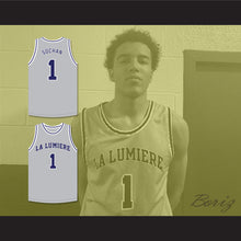 Load image into Gallery viewer, Jeremy Sochan 1 La Lumiere School Lakers Light Gray Basketball Jersey 2