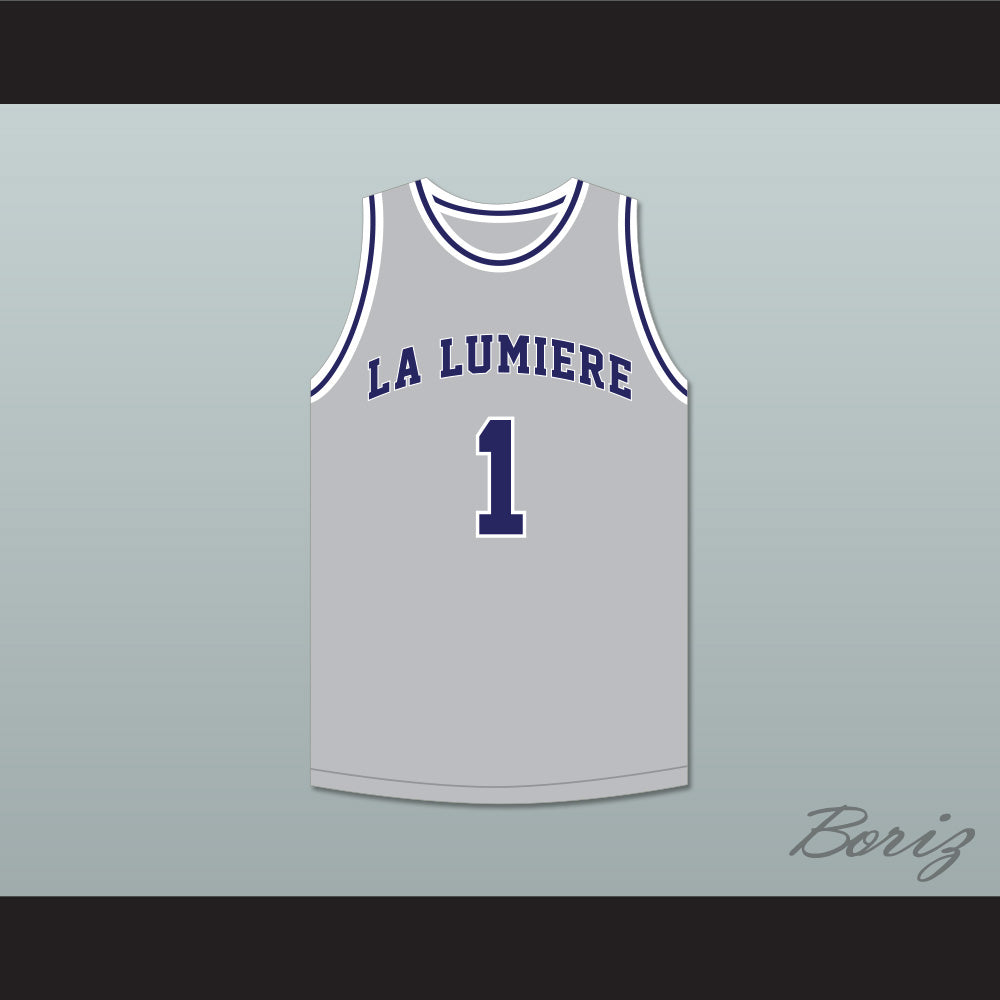 Jeremy Sochan 1 La Lumiere School Lakers Light Gray Basketball Jersey 1