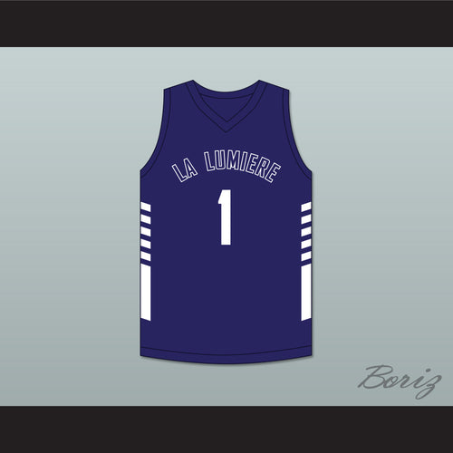 Jeremy Sochan 1 La Lumiere School Lakers Navy Blue Basketball Jersey 2