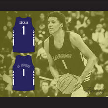 Load image into Gallery viewer, Jeremy Sochan 1 La Lumiere School Lakers Navy Blue Basketball Jersey 2