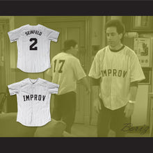 Load image into Gallery viewer, Jerry Seinfeld 2 Improv White Pinstriped Baseball Jersey