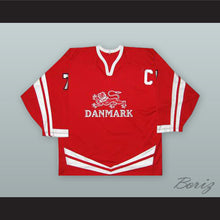 Load image into Gallery viewer, Jesper Damgaard 7 Denmark National Team Red Hockey Jersey