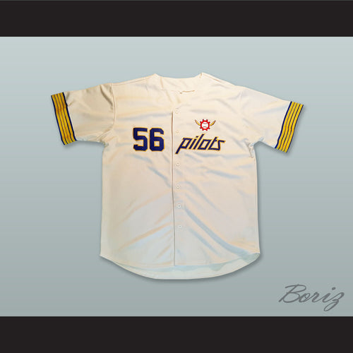 Jim Bouton 56 Seattle Pilots White Baseball Jersey