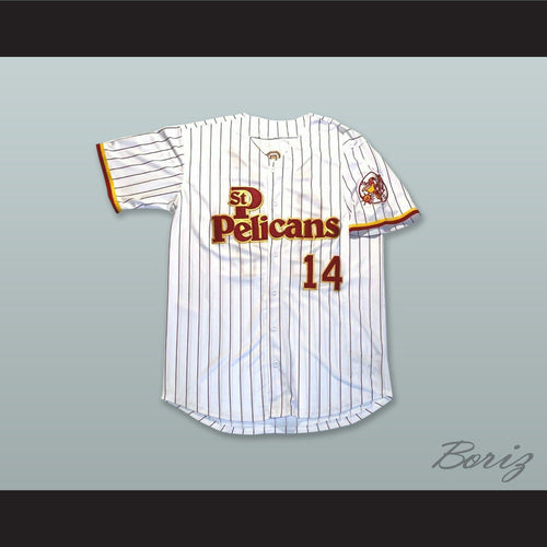 Jim Rice 14 St Petersburg Pelicans White Pinstriped Baseball Jersey