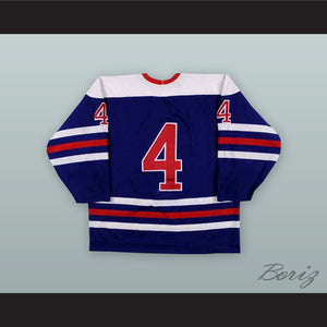 Jim Mathieson 4 Regina Pats Blue Hockey Jersey