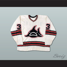 Load image into Gallery viewer, Jim Niekamp 3 WHA Los Angeles Sharks White Hockey Jersey