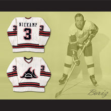 Load image into Gallery viewer, Jim Niekamp 3 WHA Los Angeles Sharks White Hockey Jersey