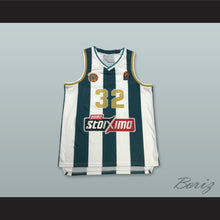 Load image into Gallery viewer, Jimmer Fredette 32 Panathinaikos BC Striped Basketball Jersey
