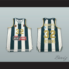 Load image into Gallery viewer, Jimmer Fredette 32 Panathinaikos BC Striped Basketball Jersey