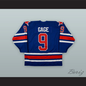 Jody Gage 9 Rochester Americans Blue Hockey Jersey
