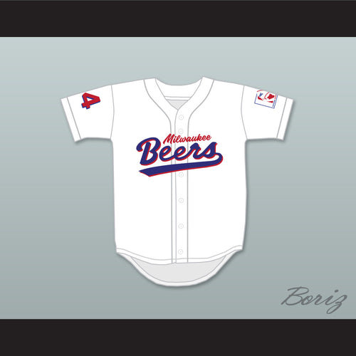 Joe Cooper 44 Milwaukee Beers Deluxe BASEketball White Baseball Jersey