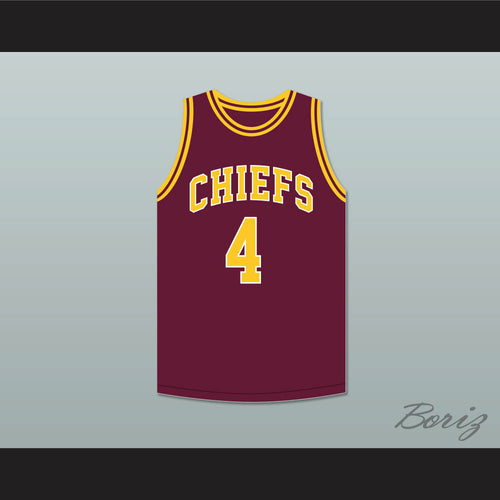 Joe Dumars 4 Natchitoches Central High School Chiefs Maroon Basketball Jersey 1