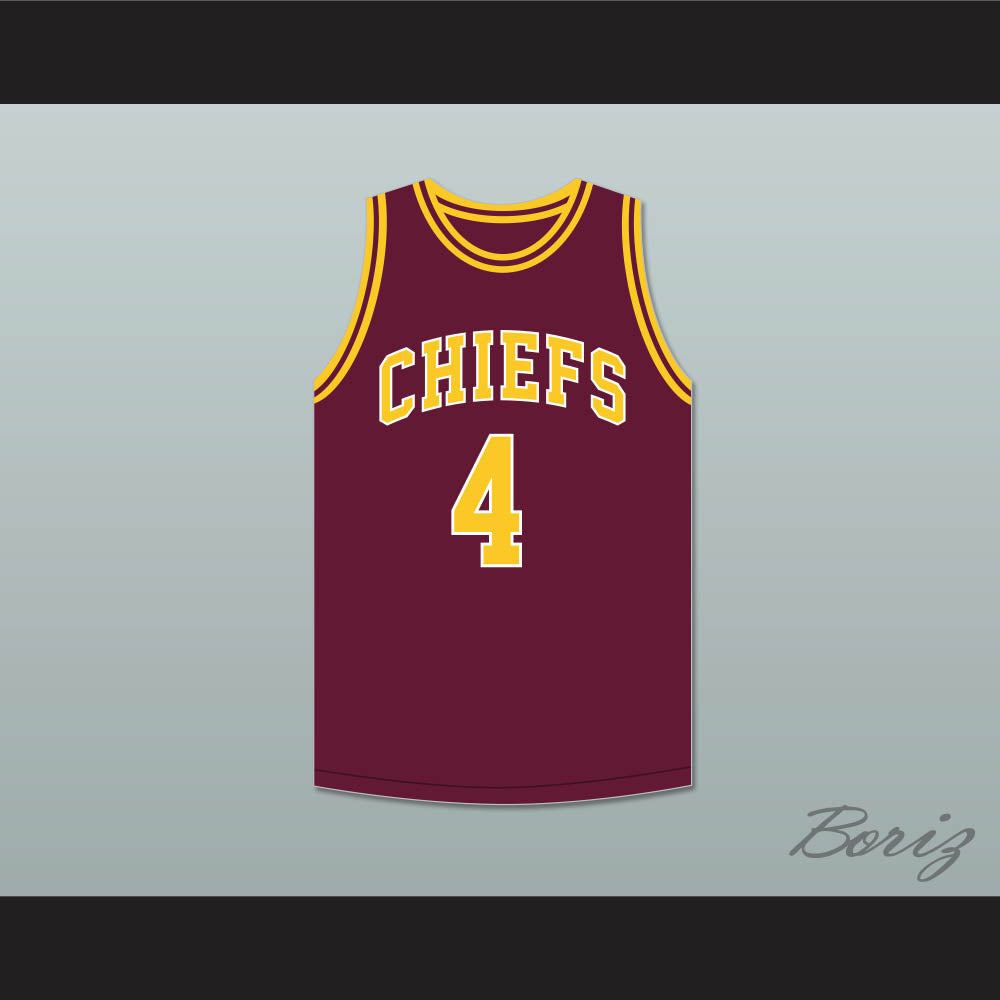 Joe Dumars 4 Natchitoches Central High School Chiefs Maroon Basketball Jersey 1