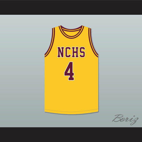 Joe Dumars 4 Natchitoches Central High School Chiefs Yellow Gold Basketball Jersey 2