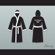Load image into Gallery viewer, Joe Calzaghe Black Satin Full Boxing Robe with Hood