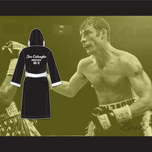 Load image into Gallery viewer, Joe Calzaghe Black Satin Full Boxing Robe with Hood