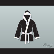 Load image into Gallery viewer, Joe Calzaghe Black Satin Half Boxing Robe with Hood