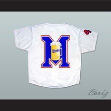 Load image into Gallery viewer, BASEketball Trey Parker Joe Cooper 44 Milwaukee Beers Baseball Jersey Logo Back