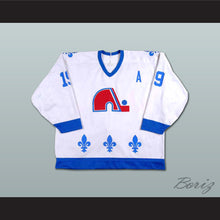 Load image into Gallery viewer, Joe Sakic 19 Quebec Nordiques White Hockey Jersey