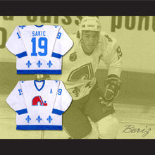 Load image into Gallery viewer, Joe Sakic 19 Quebec Nordiques White Hockey Jersey