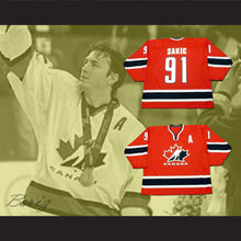 Load image into Gallery viewer, Joe Sakic 91 Team Canada Red Hockey Jersey