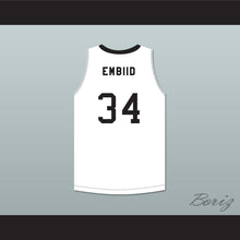 Load image into Gallery viewer, Joel Embiid 34 The Rock High School White Basketball Jersey 2